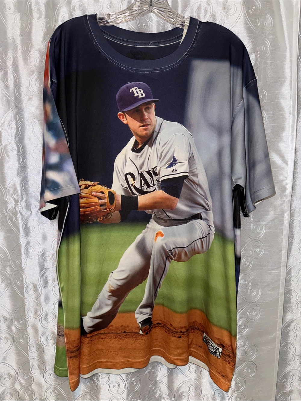 MLB Three 60 Tampa Bay Rays Evan Longoria AOP Shirt Men’s Size 2XL 🔥 G8